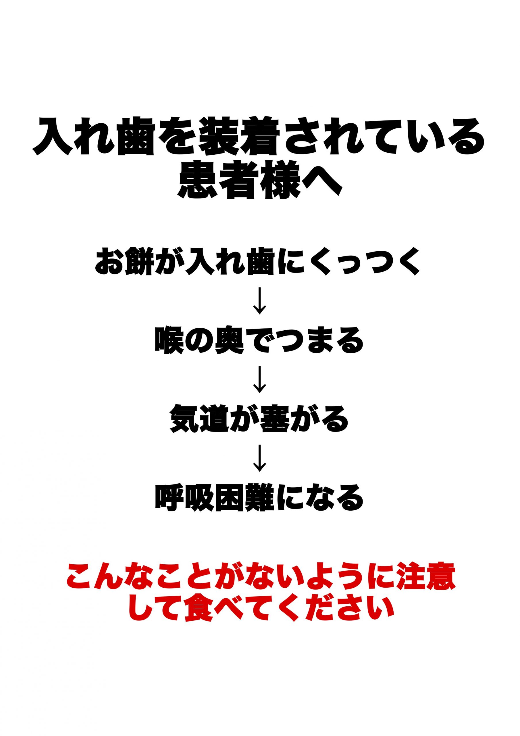 お正月に、、、入れ歯とお餅関連の事例が報告されています